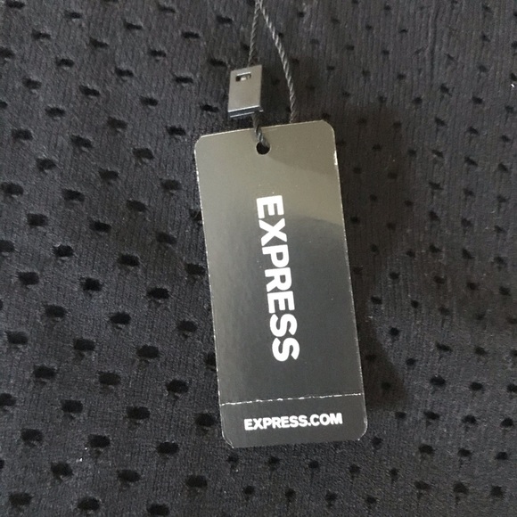 Express Eyelet Mixes Mesh Cold Shoulder Crop Top - Picture 4 of 8